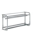 Portapiatti/portabicchieri a muro  in acciaio inox - 2 piani scolapiatti - cm 100x27x46h