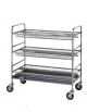 Carrello scolapiatti  in acciaio 18/10 AISI 304 - 3 piani inox -  portata 300 piatti circa - cm 106x57x110h