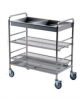 Carrello scolapiatti e scolabicchieri in acciaio 18/10 AISI 304 - 3 piani inox - 200 piatti circa -  Ø cm 31 - cm 106x68x150h