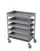 Carrello scolabicchieri e scolatazze in acciaio 18/10 AISI 304 - 5 piani scorrevoli - cm 94x53x125h