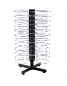 Portapiatti a colonna da banco in acciaio verniciato e griglie plastificate -  48 piatti Ø 250-320 mm - mm 640x640x900h