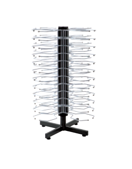 Portapiatti a colonna da banco in acciaio verniciato e griglie plastificate -  48 piatti Ø 250-320 mm - mm mm 640x640x900h