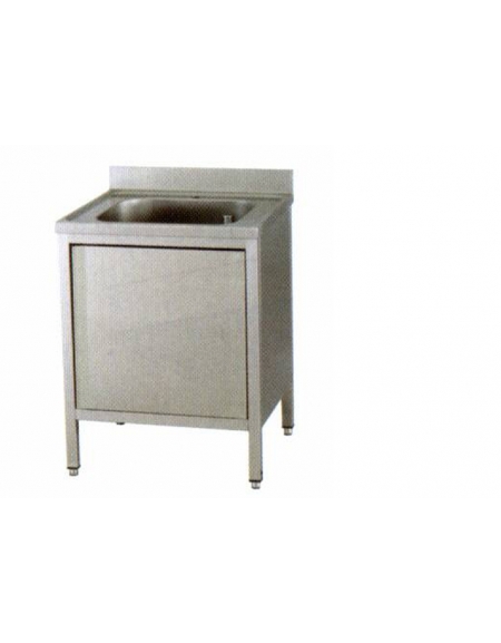 Lavatoio inox armadiato 1 vasca Dimensioni cm.60x60x85/90h Lavatoio inox armadiato 1 vasca Dimensioni cm.60x60x85/90h