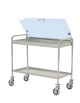Carrello di servizio con cupola con 2 ripiani (90x44) in acciaio inox - cupola in plexiglass sqadrata - cm 100x48x95h