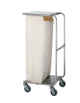 Carrello portabiancheria in acciaio inox 18/10 AISI 304 - 1 sacco in tela - cm 50x50x115h