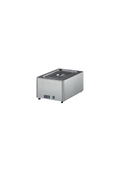 Tavola calda bagnomaria in acciaio inox 18/10 AISI 304 con rubinetto di scarico - 1 GN 1/1 h 150 mm - mm 590x430x300h