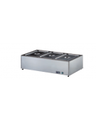 Tavola calda bagnomaria inox 18/10 AISI 304 con rubinetto di scarico - (GN ESCLUSE) - 3 GN 1/2 h 150 mm - mm 900x430x300h