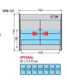 Espositore pensile refrigerato in legno da appoggio Temp. +5 +8 °C mm L1335XP580XH1140