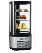 Vetrina refrigerata ventilata 2°C / +8°C - doppio vetro - capacità 100 Lt - ripiani in vetro girevoli - mm 480x480x1030h