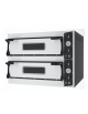 Forno pizza elettrico inox e lamiera verniciata - N° 4+4 pizze ( diametro Ø 320 mm) - 2 camere di cottura da mm 660x660x140h cad