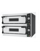 Forno pizza elettrico inox e lamiera verniciata - 6 + 6 pizze (Ø 300 mm) - 2 camere di cottura con dim. mm 660x990x140h X2