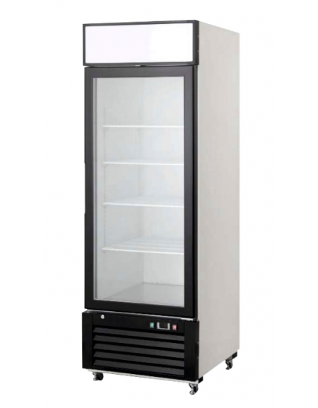 Armadio refrigerato ventilato inox AISI 304 - 1 porta in vetro - 610 litri - capacità di esercizio -2°C/+8°C - mm 685×800×2062h