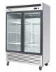 Armadio refrigerato ventilato inox AISI 304 - 2 porte in vetro - 1335 litri - 0°C/+8°C - mm 1382×800×2135h
