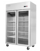 Armadio refrigerato compatto ventilato inox - 2 porte in vetro - 900 litri - 0°C/+8°C - mm 1200×740×1950h