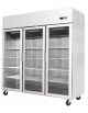 Armadio refrigerato compatto ventilato inox - 3 porte in vetro - 1390 litri - 0°C/+8°C - mm 1800×730×1955h