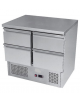Saladette refrigerata in acciaio inox a ventilazione forzata, con 4 cassetti, + 2° + 8°C - lt 380 - mm 900×700×850h