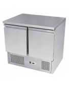 Saladette refrigerata in acciaio inox a ventilazione forzata, con 2 porte, + 2° + 8°C - lt 380 - mm 900×700×850h