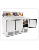 Saladette refrigerata-R-600a in acciaio inox, 3 porte, 7xGN1/3 open, + 2° + 8°C - lt 570 - mm 1365×700×1040h