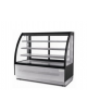 Vetrina refrigerata inox con vetri curvi- 3 ripiani, vetro panoramico - 552 Lt - temp. +0°+ 8°C - mm 1500x750x1350h