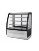 Vetrina refrigerata con vetri curvi inox - 3 ripiani, vetro panoramico - 600 Lt - temp. +0°+ 8°C - mm 1700x750x1350h