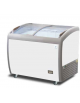 Espositore a pozzetto  ad impulso in lamiera di acciaio bianco - 260Lt. - temp. -18°-23°C - mm L x P x H: 1260 x 715 x 875