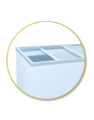 Congelatore a pozzo statico a porta scorrevole a vetro curvo o piatto - 187 Lt - temperatura -13°C/-23°C - mm 725x635x875h