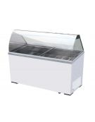 Vetrina per gelato statica - 8 vaschette inox (non incluse) - Lt. 467 - temp. -13°/- 23°C - Classe A - cm 155,5x63,5x124h