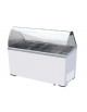 Vetrina per gelato statica - 8 vaschette inox (non incluse) - Lt. 467 - temp. -13°/- 23°C - Classe A - cm 155,5x63,5x124h