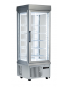Vetrina Pasticceria ventilata no frost con 4 lati in vetro  - 1 porta - capacità 540 Lt. - temp. -5° +10°C - mm 760x760x1930h