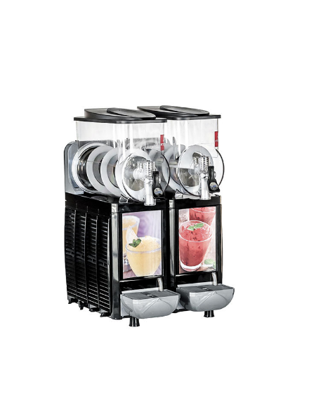 Granitore sorbettiera condensazione ad aria -  2 vasche Lt. 10 - Colore nero - mm 400x480x840h