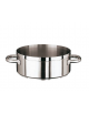 Casseruola bassa in acciaio inox con fondo termodiffusore sandwich a tre strati -  Ø cm 20 -  h cm 8 - Litri 2,5