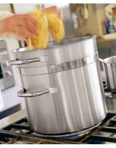 Colapasta 2 manici in acciaio inox per pentola -  Ø cm 20 -  h cm 22