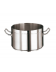 Casseruola alta in acciaio inox 2 maniglie con fondo termodiffusore sandwich a tre strati -  Ø cm 40 -  h cm 24,5 - Litri 30,8