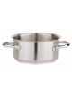 Casseruola mezza alta in acciaio inox con fondo termodiffusore sandwich a tre strati -  Ø cm 16 -  h cm 8 - Litri 1,6