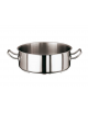 Casseruola bassa inox-allumino 2 maniglie tubolari con fondo termodiffusore sandwich a 3 strati -  Ø cm 20 - h cm 7,5 - Lt. 2,5