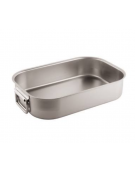 Tegame rettangolare in acciaio inox per forno, 2 maniglie  - dimensioni cm 45x30x9h