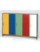 ARMADIO SPOGLIATOIO BASSO IN LEGNO NOBILITATO  4 VANI - 8 POSTI CON ANTE COLORE FAGGIO - CM 134X40X110H