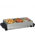 Espositore bagnomaria in acciaio inox con rubinetto - temperatura digitale max 90°C - 3 GN 1/2  - mm 1215x365x330h