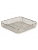 CESTO INOX IN LAMIERA FORATA A FILO PER STERILIZZAZIONE CM 25,5x24,5x5h