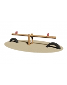 Bilico trave oscillante in legno a sezione ovale cm 10x14 per bambini e parchi gioco-Da interrare - Età d'uso dai 3 agli 8 anni