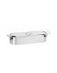 Pesciera in acciaio inox, 2 maniglie - completa di griglia e coperchio - cm 46x15x10,5h
