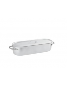 Pesciera in alluminio completa di griglia e coperchio - 2 maniglie tubolari inox 18/10 - cm 60x17x13h - Litri 13