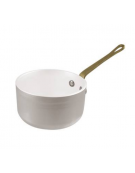 Casseruola alta in alluminio con rivestimento antiaderente e manicatura in ottone. -  Ø cm 10 -  h cm 6