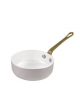 Casseruola bassa in alluminio con rivestimento antiaderente e manicatura in ottone. -  Ø cm 10 -  h cm 4