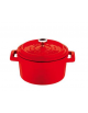 Casseruola tonda in ghisa con manicatura ghisa e inox - colore rosso - Ø cm 10 -  Litri 0,35 - 1 pozione di 1,5 Kg.