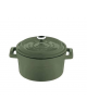 Casseruola tonda in ghisa con manicatura ghisa e inox - colore verde - Ø cm 10 -  Litri 0,35 - 1 pozione di 1,5 Kg.