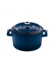 Casseruola tonda in ghisa con manicatura ghisa e inox - colore blu - Ø cm 10 -  Litri 0,35 - 1 pozione di 1,5 Kg.