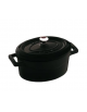 Casseruola ovale in ghisa con manicatura ghisa e inox - colore nero - cm 12x9x6h - Litri 0,42 - 1 pozione di 1,45 Kg.