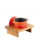 Supporto in legno per casseruola in ghisa tonda da ø 10 cm - dimensioni: cm 19x16x6h