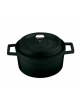 Casseruola alta in ghisa con 2 maniglie - colore nero - Ø cm 32 - 10 Litri - 12-16 pozioni di 9,61 Kg.